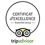 Certificat d'excellence Tripadvisor 2015